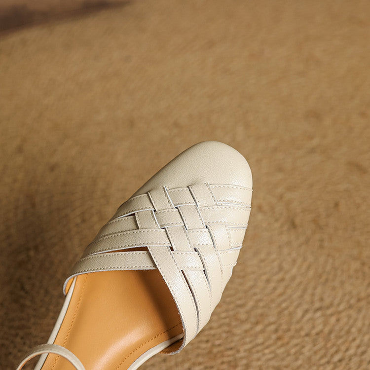 Evora Genuine Leather Heels
