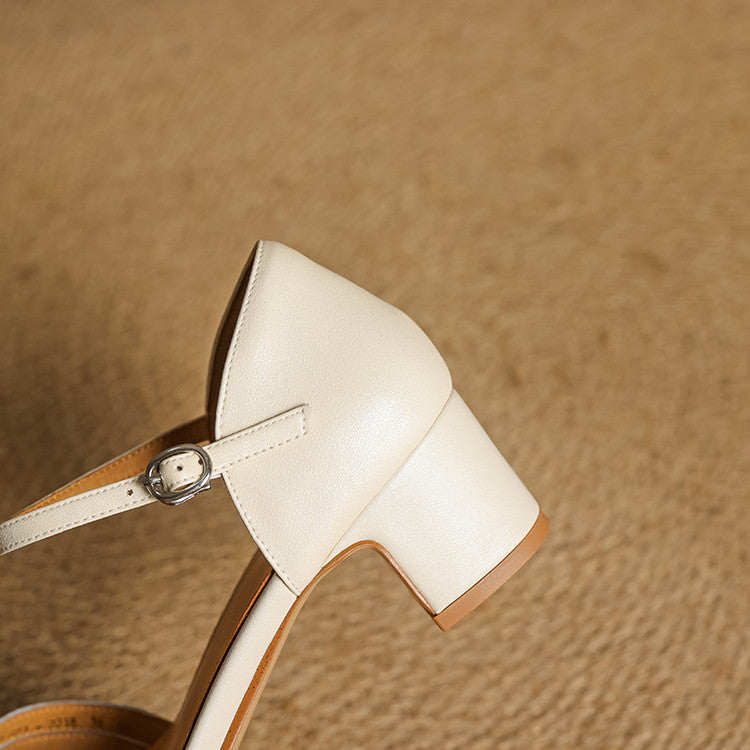 Evora Genuine Leather Heels