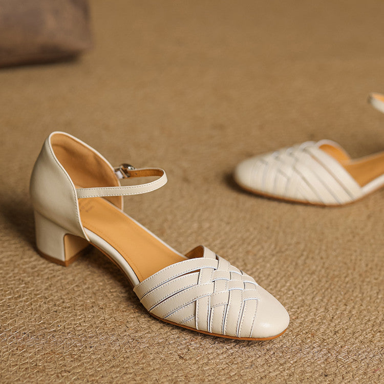 Evora Genuine Leather Heels