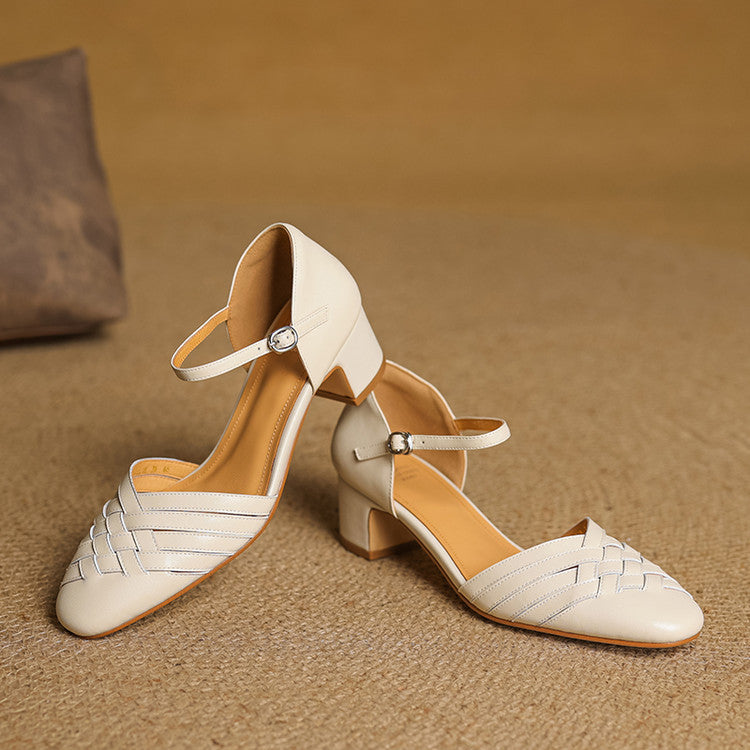 Evora Genuine Leather Heels