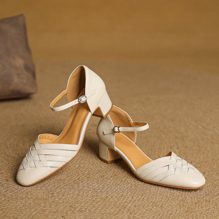 Evora Genuine Leather Heels