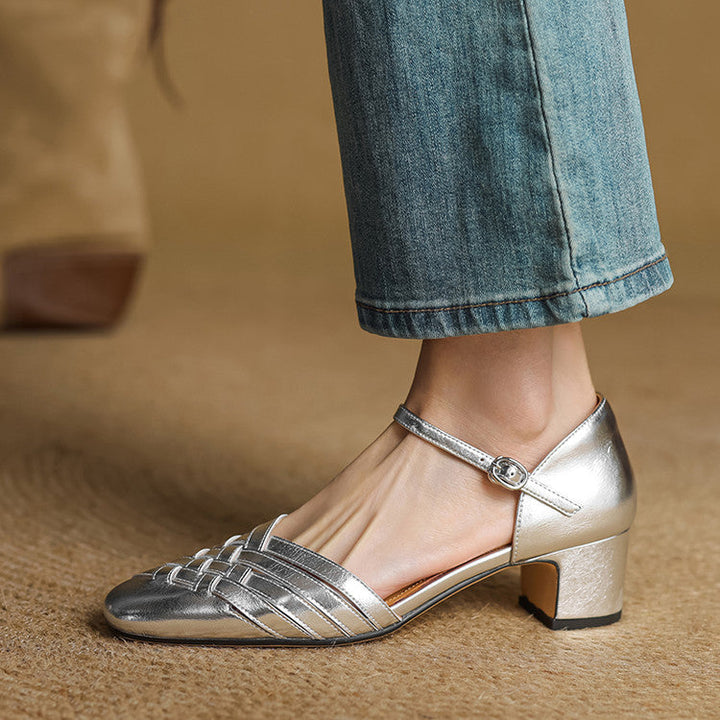 Evora Genuine Leather Heels