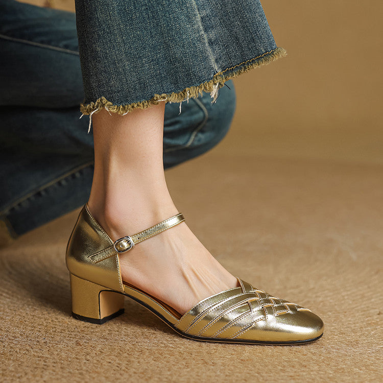 Evora Genuine Leather Heels