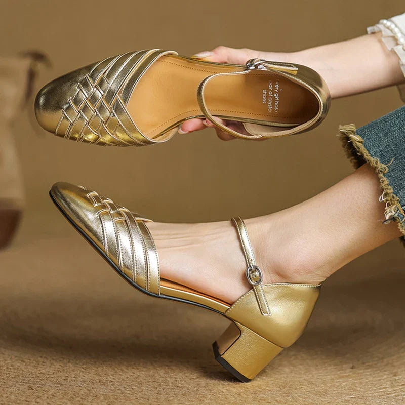 Evora Genuine Leather Heels