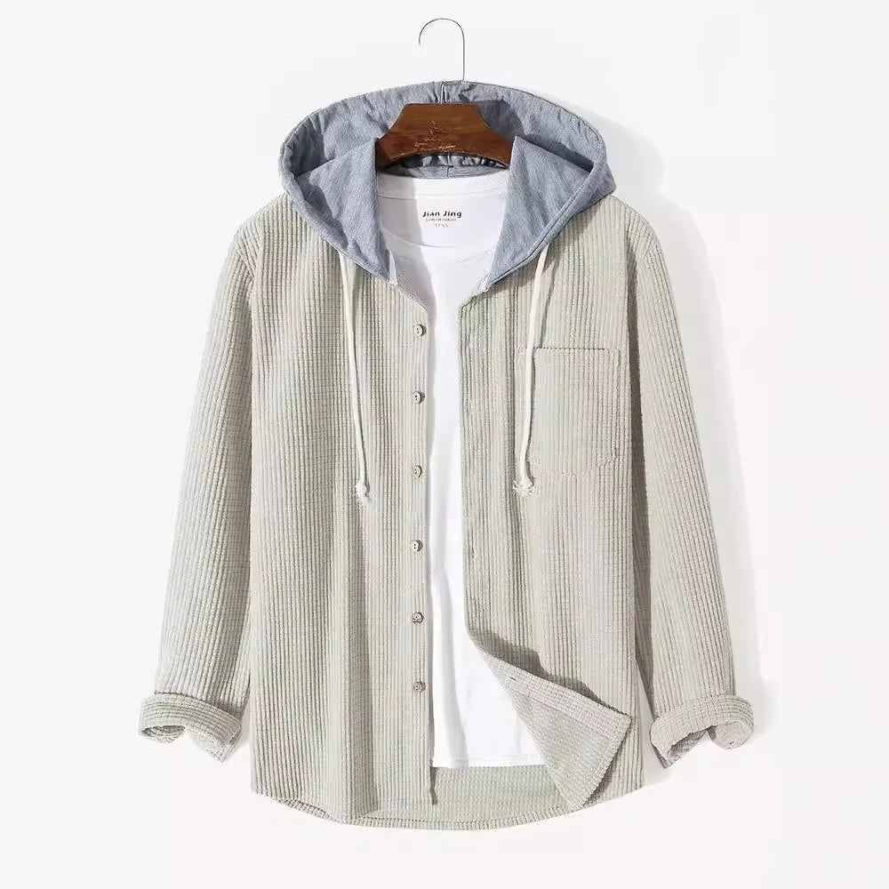 Crest Corduroy Hooded Shirt