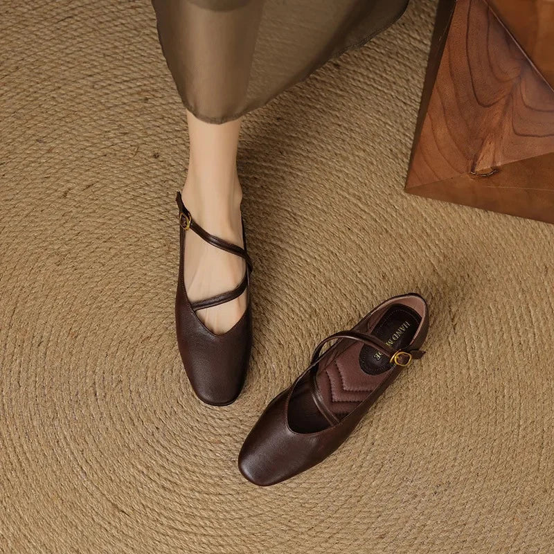 Aria Leather Flats