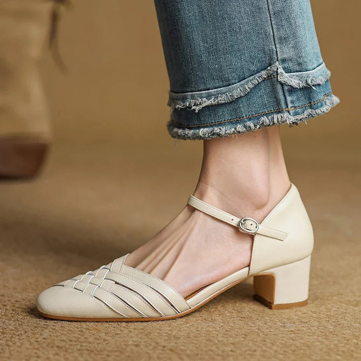 Evora Genuine Leather Heels