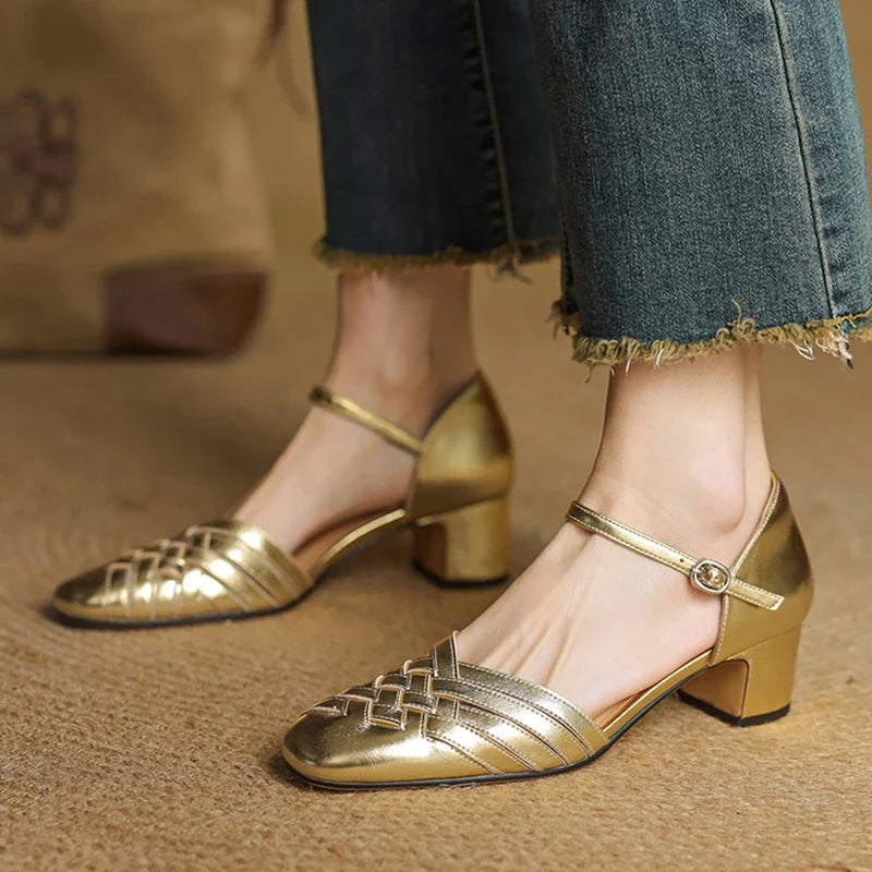 Evora Genuine Leather Heels