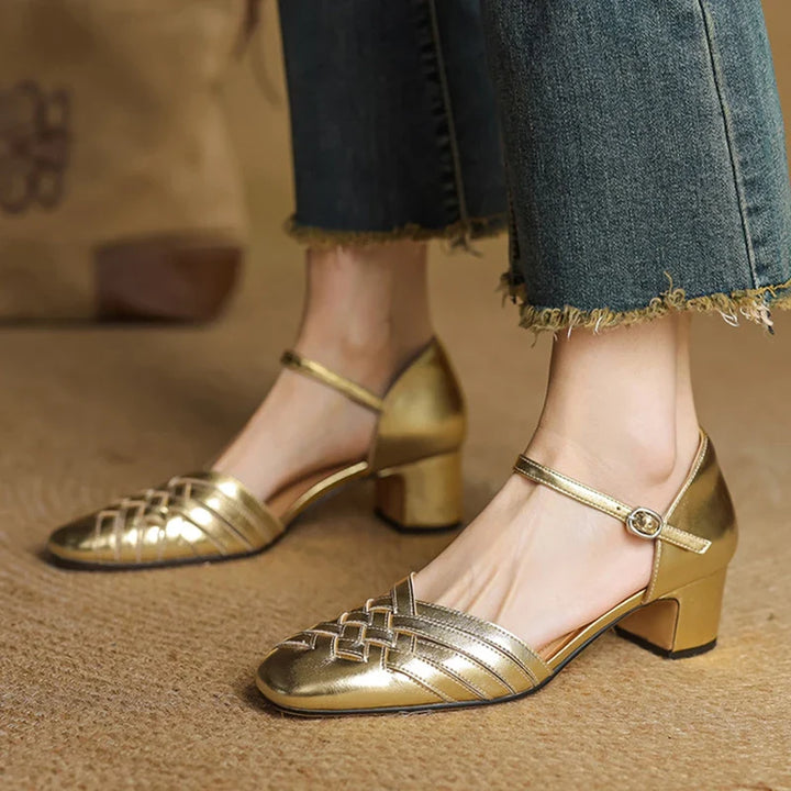 Evora Genuine Leather Heels