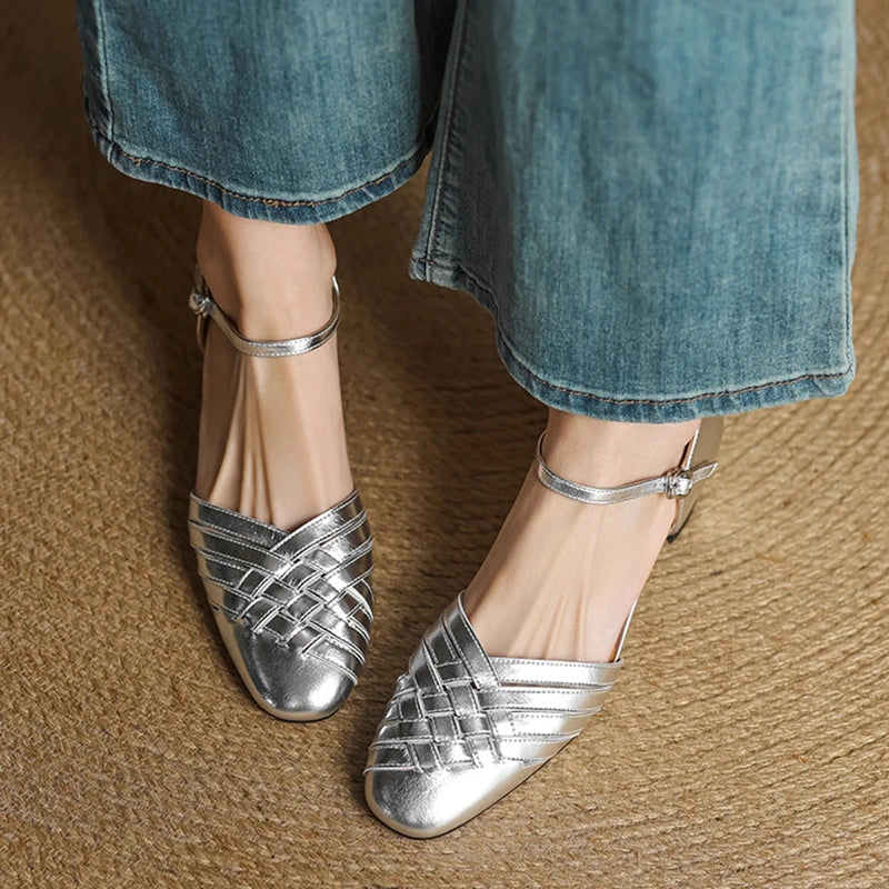 Evora Genuine Leather Heels