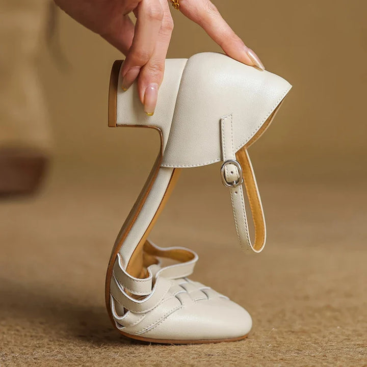 Evora Genuine Leather Heels