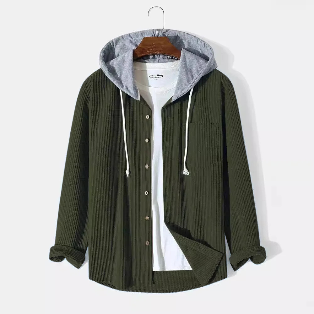 Crest Corduroy Hooded Shirt