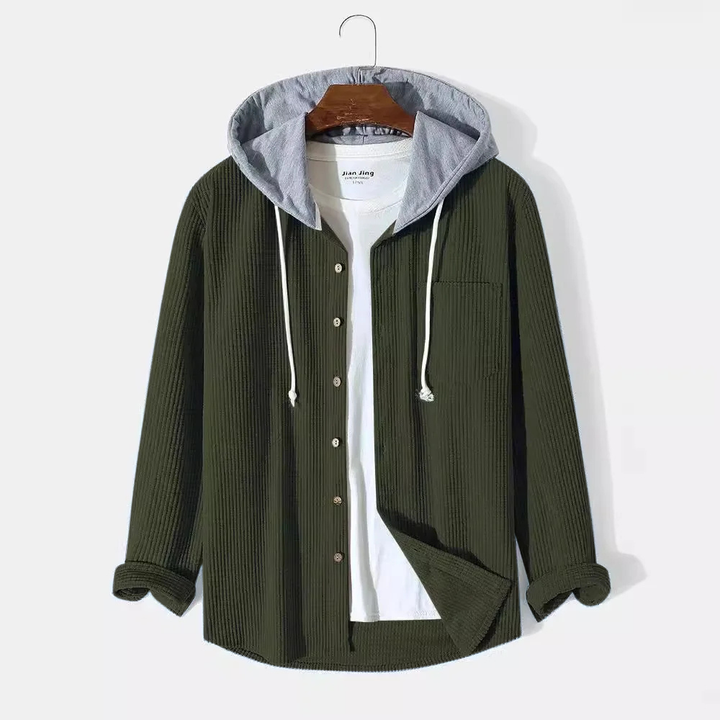 Crest Corduroy Hooded Shirt